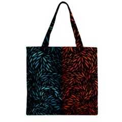 Square Pheonix Blue Orange Red Zipper Grocery Tote Bag