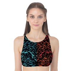 Square Pheonix Blue Orange Red Tank Bikini Top