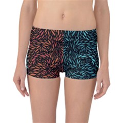 Square Pheonix Blue Orange Red Reversible Boyleg Bikini Bottoms by Mariart