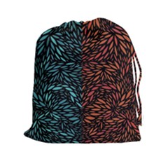 Square Pheonix Blue Orange Red Drawstring Pouches (xxl)