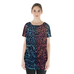 Square Pheonix Blue Orange Red Skirt Hem Sports Top