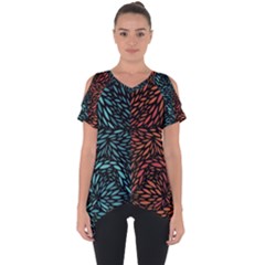 Square Pheonix Blue Orange Red Cut Out Side Drop Tee by Mariart