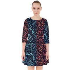 Square Pheonix Blue Orange Red Smock Dress by Mariart