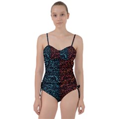 Square Pheonix Blue Orange Red Sweetheart Tankini Set by Mariart