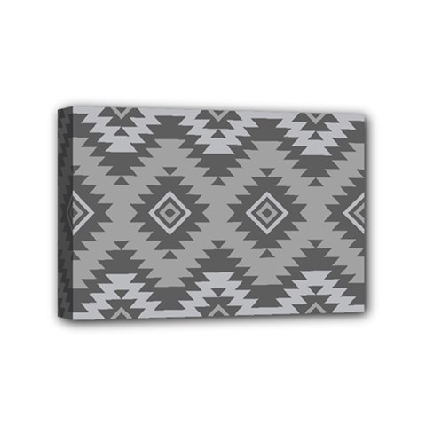 Triangle Wave Chevron Grey Sign Star Mini Canvas 6  X 4  by Mariart