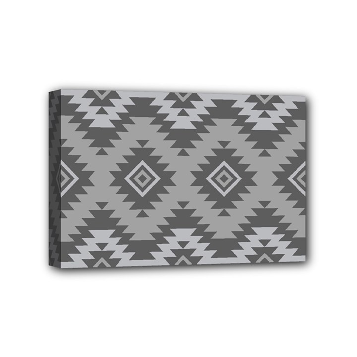 Triangle Wave Chevron Grey Sign Star Mini Canvas 6  x 4 