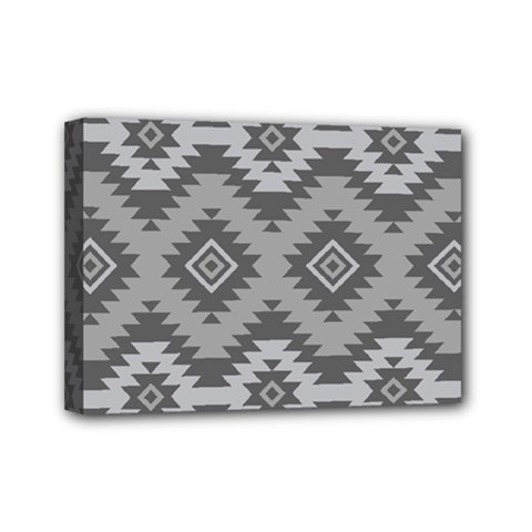 Triangle Wave Chevron Grey Sign Star Mini Canvas 7  X 5  by Mariart