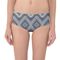 Triangle Wave Chevron Grey Sign Star Mid-waist Bikini Bottoms