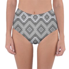 Triangle Wave Chevron Grey Sign Star Reversible High-waist Bikini Bottoms by Mariart