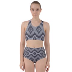 Triangle Wave Chevron Grey Sign Star Racer Back Bikini Set by Mariart