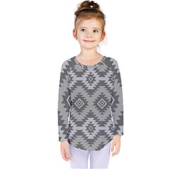 Triangle Wave Chevron Grey Sign Star Kids  Long Sleeve Tee