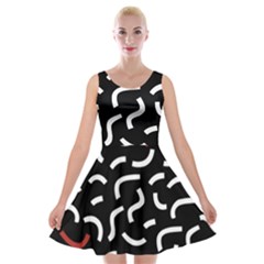 Toucan White Bluered Velvet Skater Dress by Mariart