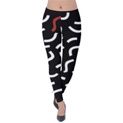 Toucan White Bluered Velvet Leggings