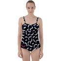 Toucan White Bluered Twist Front Tankini Set View1