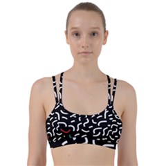 Toucan White Bluered Line Them Up Sports Bra by Mariart