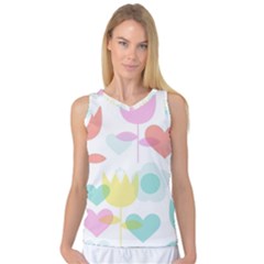 Tulip Lotus Sunflower Flower Floral Staer Love Pink Red Blue Green Women s Basketball Tank Top