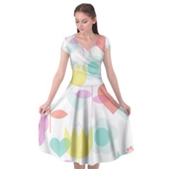 Tulip Lotus Sunflower Flower Floral Staer Love Pink Red Blue Green Cap Sleeve Wrap Front Dress by Mariart