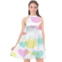 Tulip Lotus Sunflower Flower Floral Staer Love Pink Red Blue Green Halter Neckline Chiffon Dress  View1