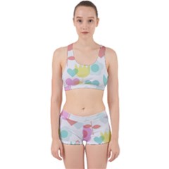 Tulip Lotus Sunflower Flower Floral Staer Love Pink Red Blue Green Work It Out Sports Bra Set by Mariart