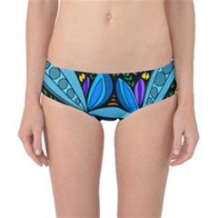 Star Polka Natural Blue Yellow Flower Floral Classic Bikini Bottoms