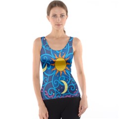 Sun Moon Star Space Vector Clipart Tank Top by Mariart