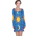 Sun Moon Star Space Vector Clipart Long Sleeve Nightdress View1