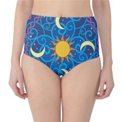 Sun Moon Star Space Vector Clipart High-waist Bikini Bottoms by Mariart