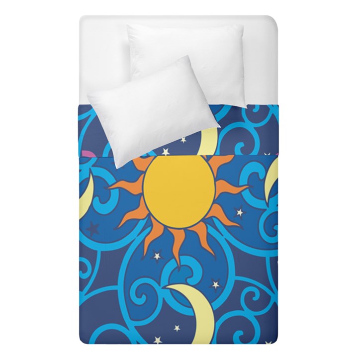 Sun Moon Star Space Vector Clipart Duvet Cover Double Side (Single Size)