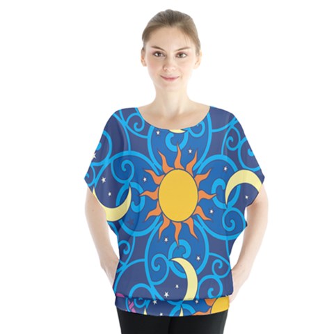 Sun Moon Star Space Vector Clipart Blouse by Mariart