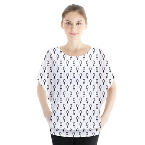 Woman Sign Circle Black Blouse by Mariart