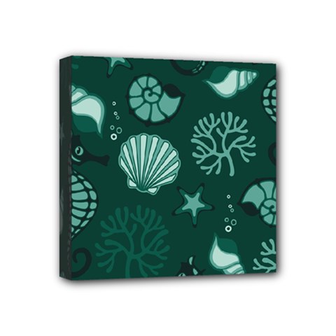 Vector Seamless Pattern With Sea Fauna Seaworld Mini Canvas 4  X 4  by Mariart