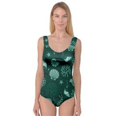 Vector Seamless Pattern With Sea Fauna Seaworld Princess Tank Leotard 