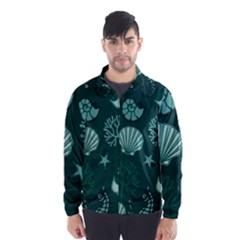 Vector Seamless Pattern With Sea Fauna Seaworld Wind Breaker (men)