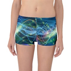 Waveslight Chevron Line Net Blue Boyleg Bikini Bottoms