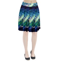 Waveslight Chevron Line Net Blue Pleated Skirt