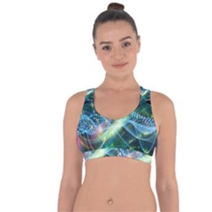 Waveslight Chevron Line Net Blue Cross String Back Sports Bra by Mariart