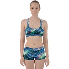 Waveslight Chevron Line Net Blue Women s Sports Set