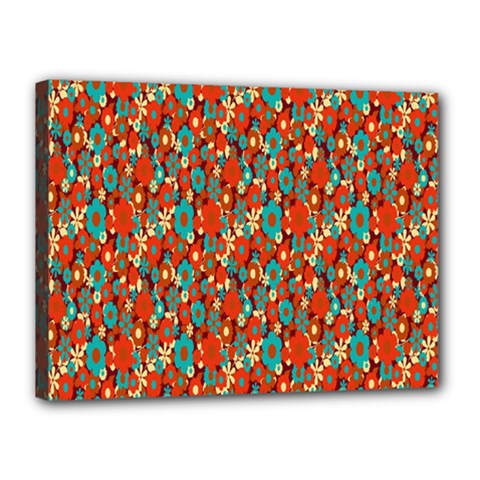 Surface Patterns Bright Flower Floral Sunflower Canvas 16  X 12 