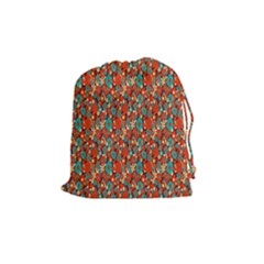 Surface Patterns Bright Flower Floral Sunflower Drawstring Pouches (medium)  by Mariart