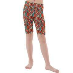 Surface Patterns Bright Flower Floral Sunflower Kids  Mid Length Swim Shorts