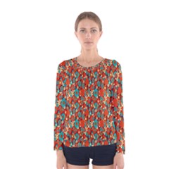 Surface Patterns Bright Flower Floral Sunflower Women s Long Sleeve Tee