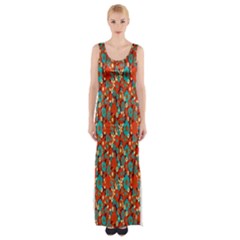 Surface Patterns Bright Flower Floral Sunflower Maxi Thigh Split Dress