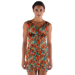 Surface Patterns Bright Flower Floral Sunflower Wrap Front Bodycon Dress by Mariart