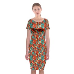 Surface Patterns Bright Flower Floral Sunflower Classic Short Sleeve Midi Dress