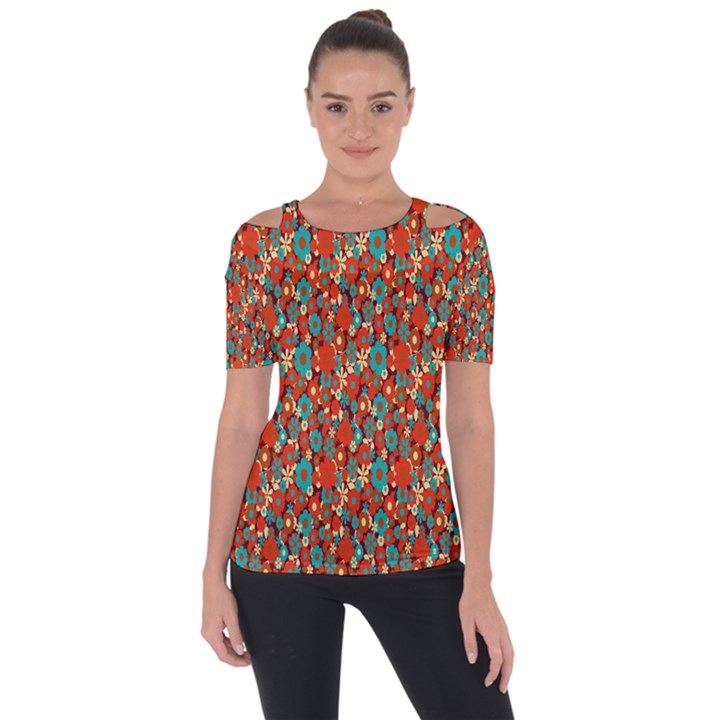 Surface Patterns Bright Flower Floral Sunflower Short Sleeve Top