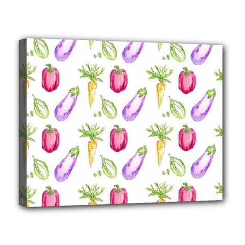 Vegetable Pattern Carrot Canvas 14  X 11  by Mariart