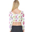 Vegetable Pattern Carrot Long Sleeve Crop Top View2