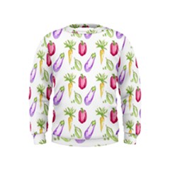 Vegetable Pattern Carrot Kids  Sweatshirt by Mariart