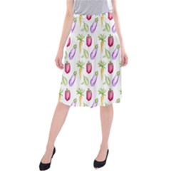 Vegetable Pattern Carrot Midi Beach Skirt