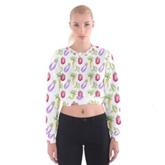 Vegetable Pattern Carrot Cropped Sweatshirt